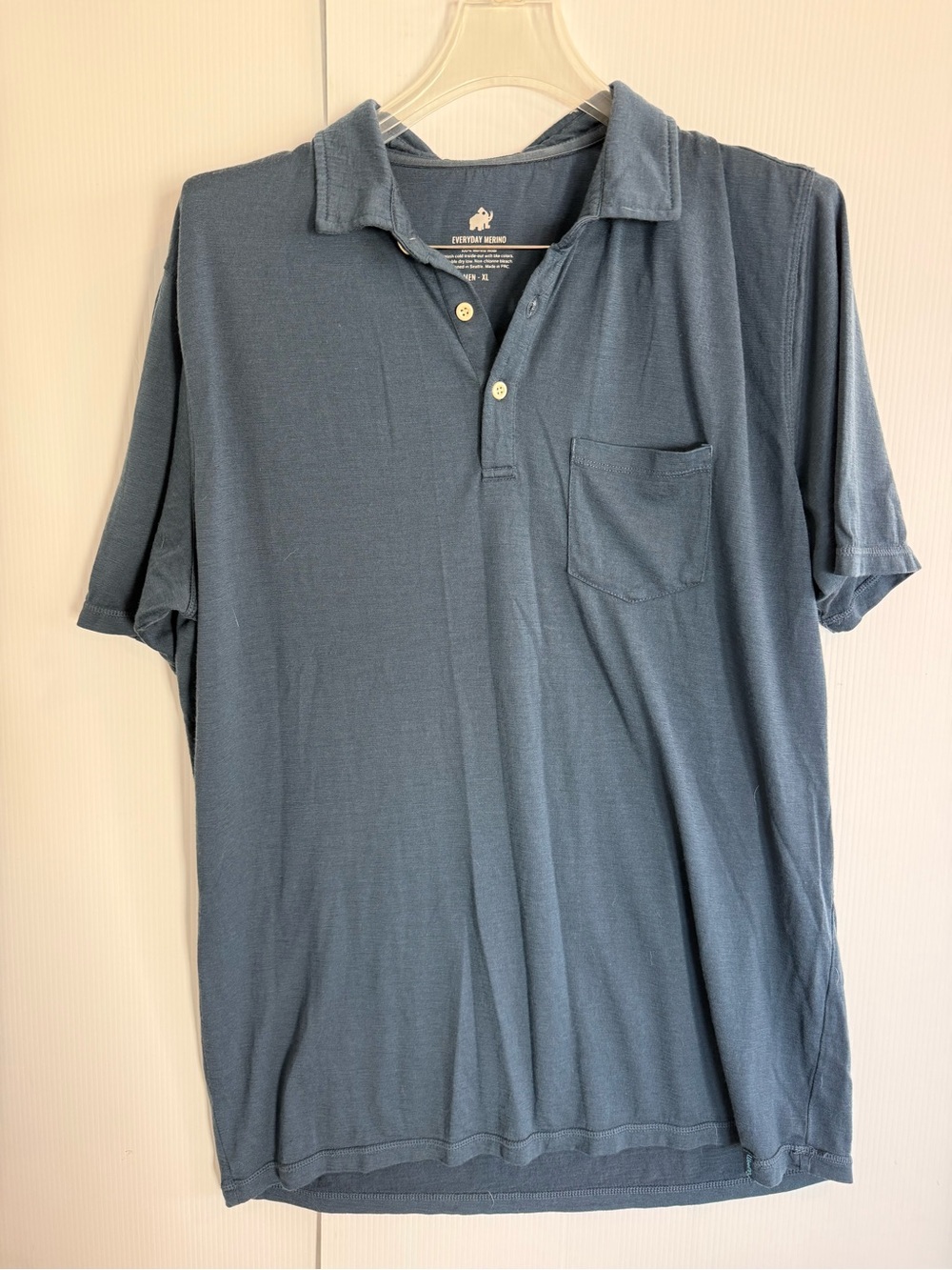 WOOLLY Blue Wool Polo